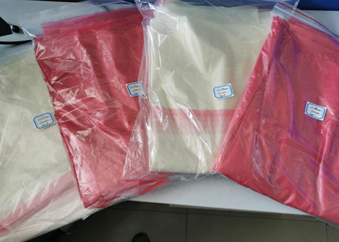 200 pcs of hot water soluble strip laundry bags with red tie 660mmx840mmx20um