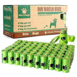 Non - Toxic 100% Biodegradable Poop Bags , Biodegradable Plastic Bags Refill Rolls