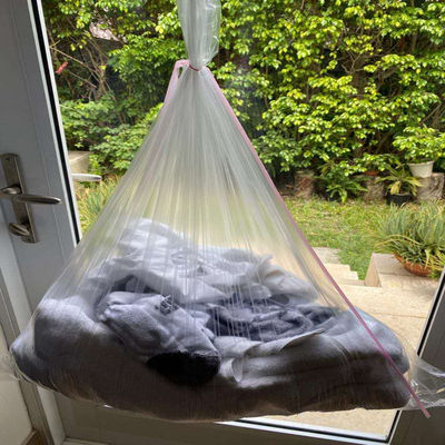 Laundry Bags for Soiled Linens, Hot Water Soluble - Economy, Polyvinyl Alcohol Film, Clear - 0.8 mil
