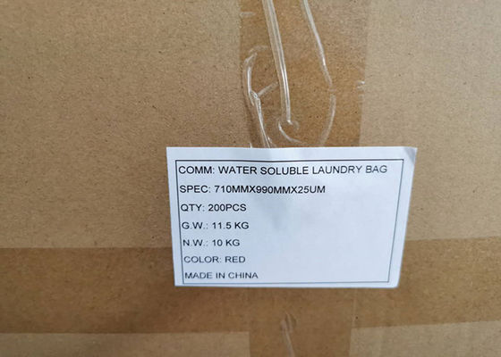 36" x 39" Infection Control PVA Water Soluble Laundry Sacks With Red Tie