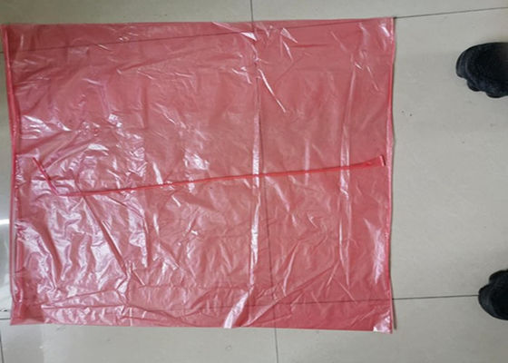 Red Disposable Plastic Water Soluble Laundry Bags For Medical / Hospital