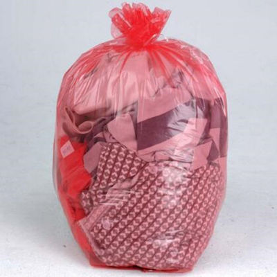 Red Disposable Plastic Water Soluble Laundry Bags For Medical / Hospital